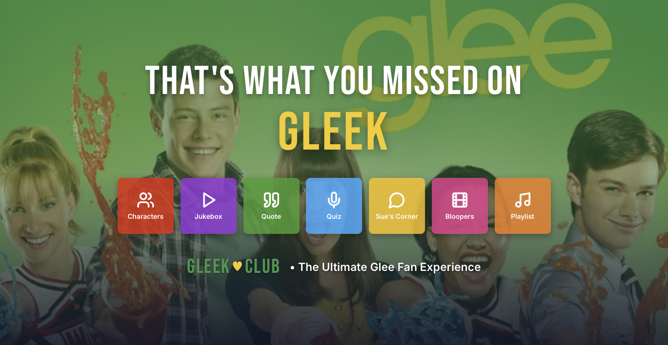 Gleek Club - The Ultimate Glee Fan Site